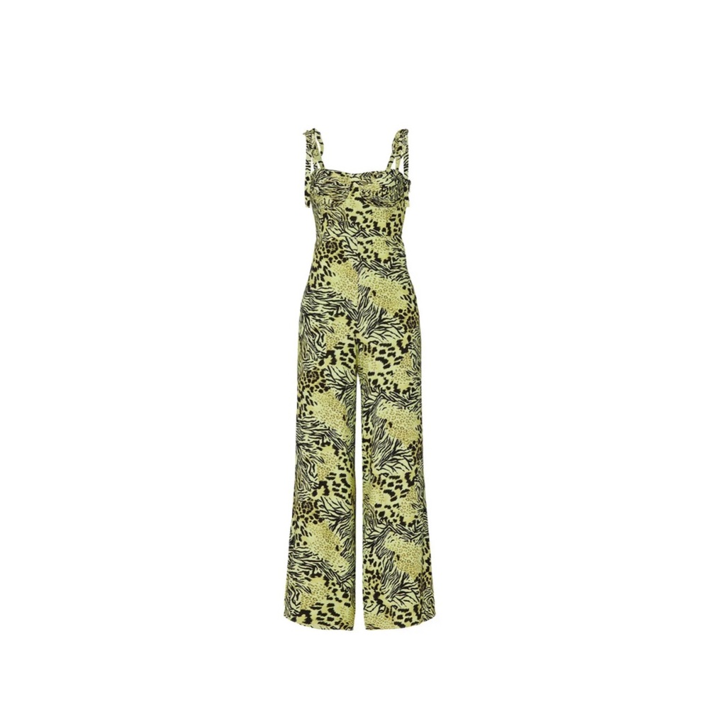 Fame & Partners - Lime Green Jumpsuit Sz 4 Suraya Safari FREE SHIPPING